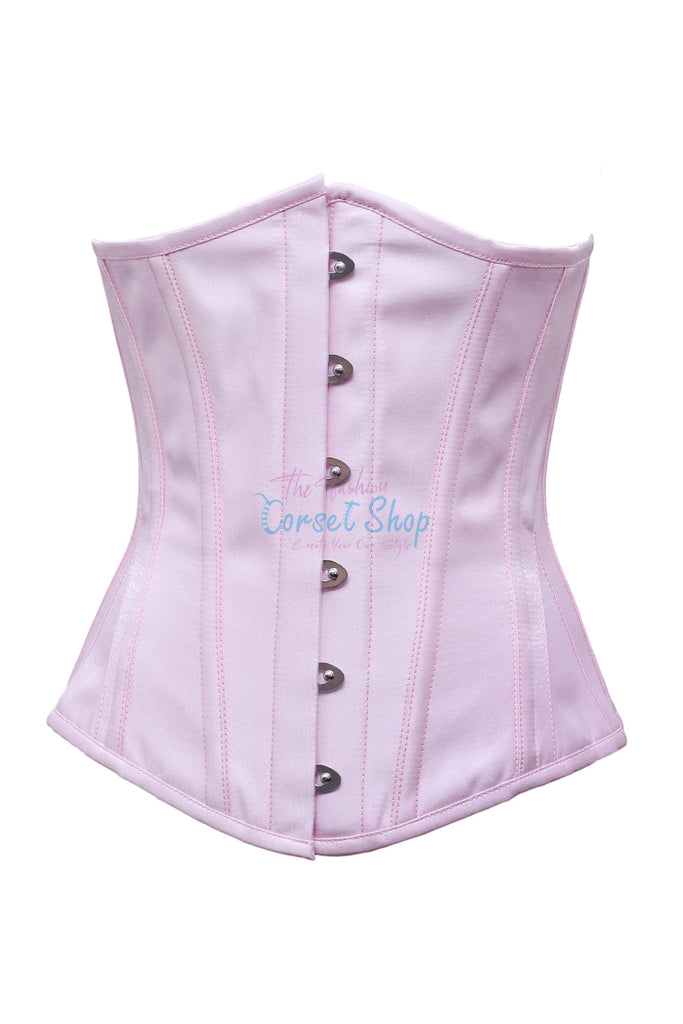 Leopold Baby Pink Shimmer Satin Underbust Corset