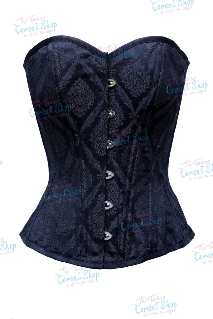 McGlynn Black & Black Floral Brocade Waist Training Corset