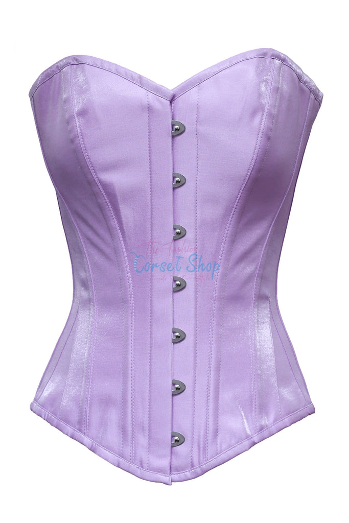 Aksel Lavender Shimmer Satin Overbust Corset