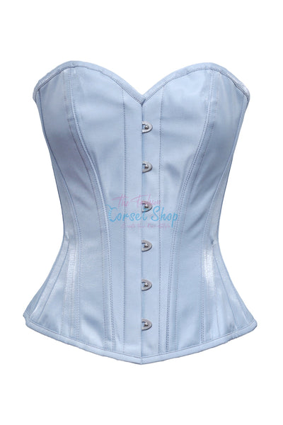 Teodor Silver Shimmer Satin Overbust Corset