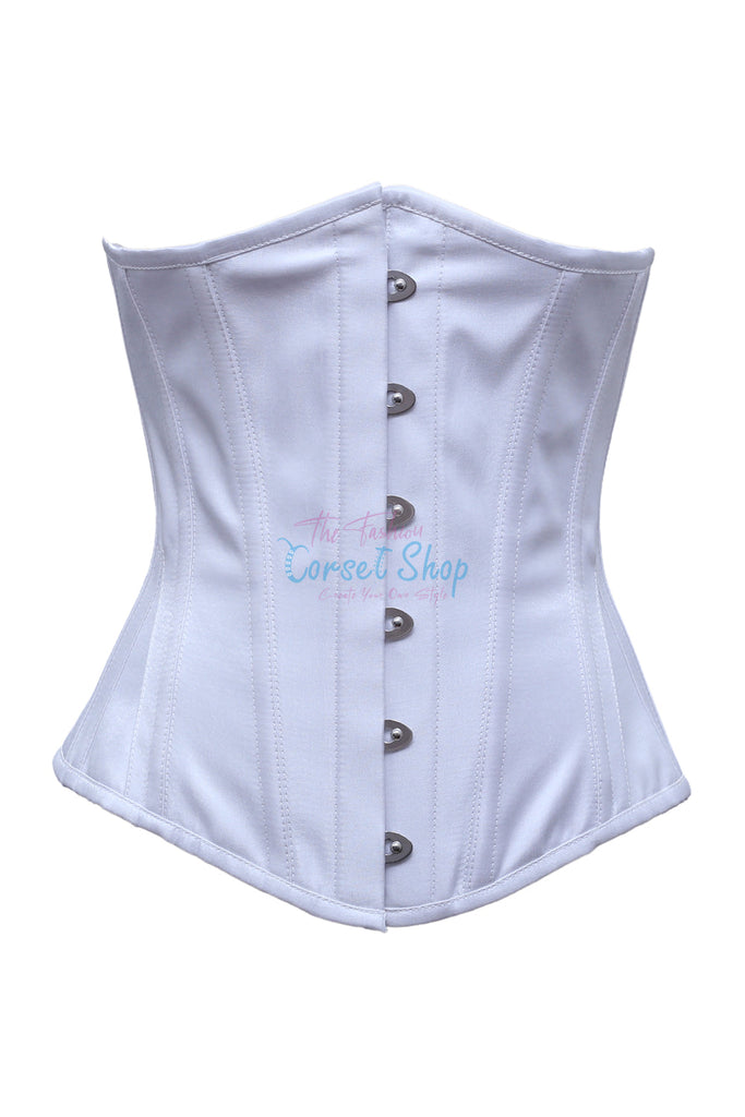 Siegfried White Shimmer Satin Underbust Corset