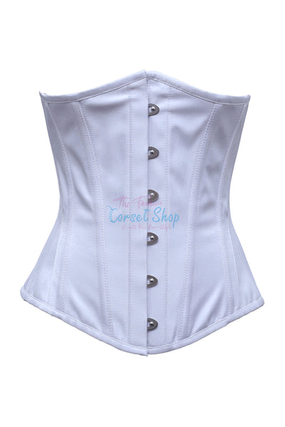 Siegfried White Shimmer Satin Underbust Corset
