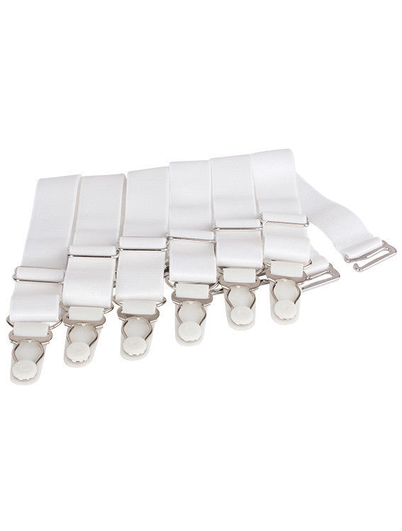 Suspender Clips In White (6)