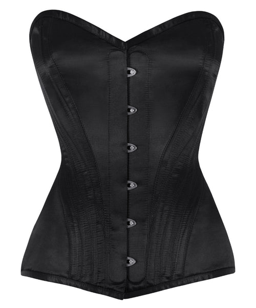 Nayeli Satin Overbust Black Corset