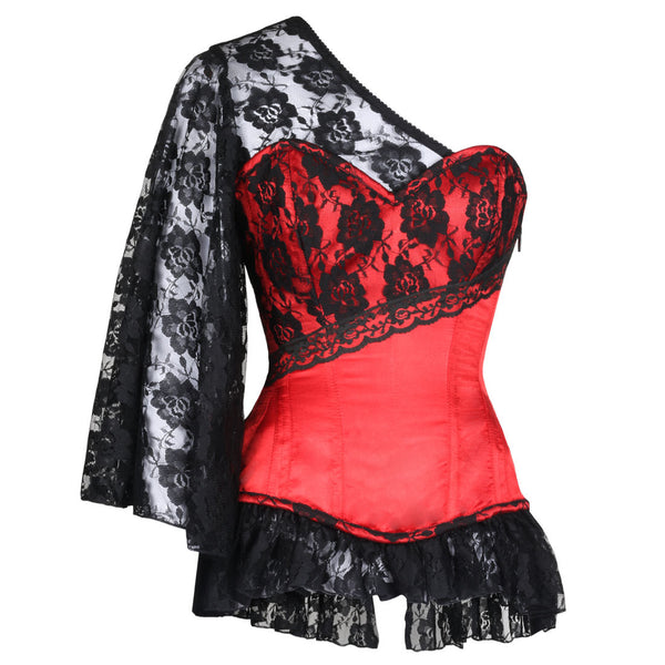 Adel Laced Cloud Red Overbust Corset