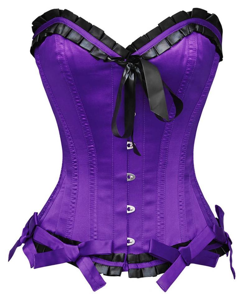 O'Reilly Burlesque Purple Overbust Corset- Purple Satin Corset Dress-  Clothing For Plus Size – Corsets Queen AU