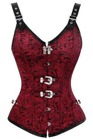 Conroy Red Gothic Corset With Strap