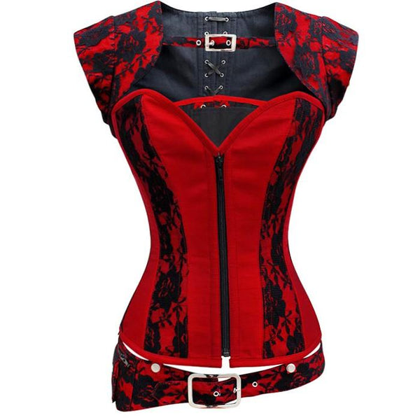 Redmond Red Corset With Detachable Belt And Jacket