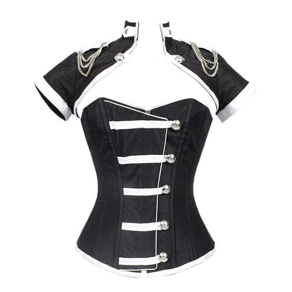 Arjen Black Corset With Button Down Placket And Jacket