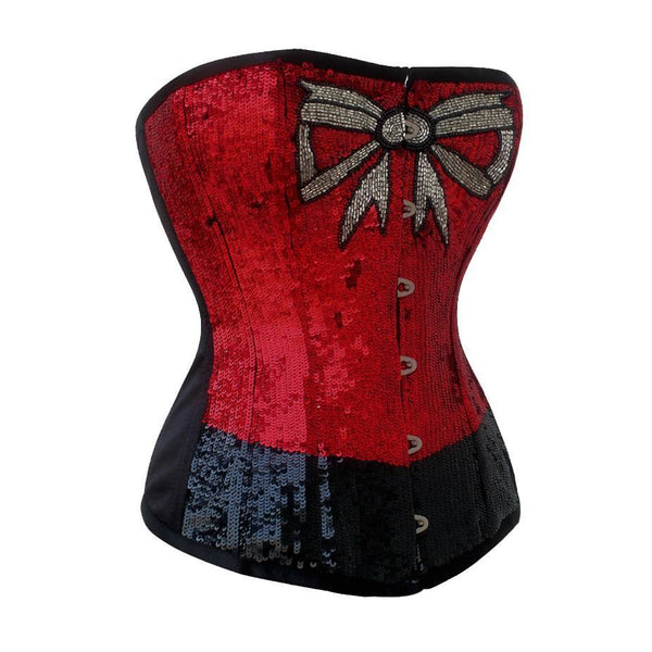 Alba Black & Red Overbust Couture Corset