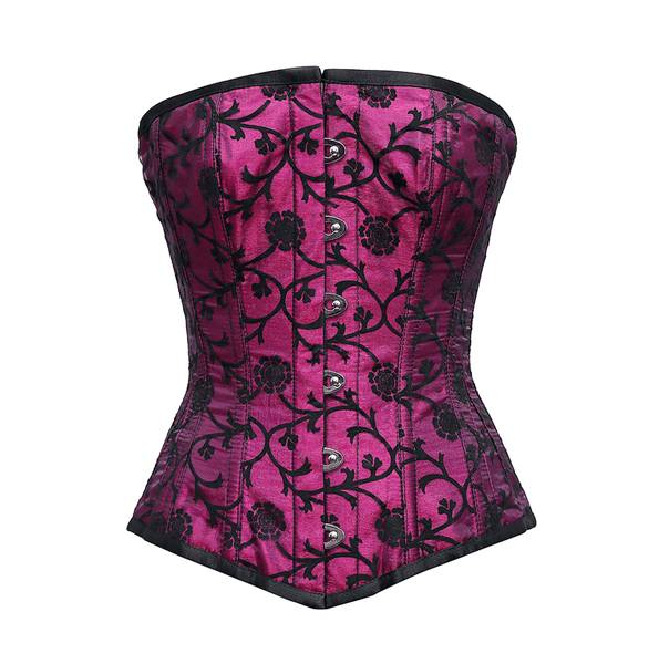 Rigsby Magenta Overbust Corset With Tissue Flocking