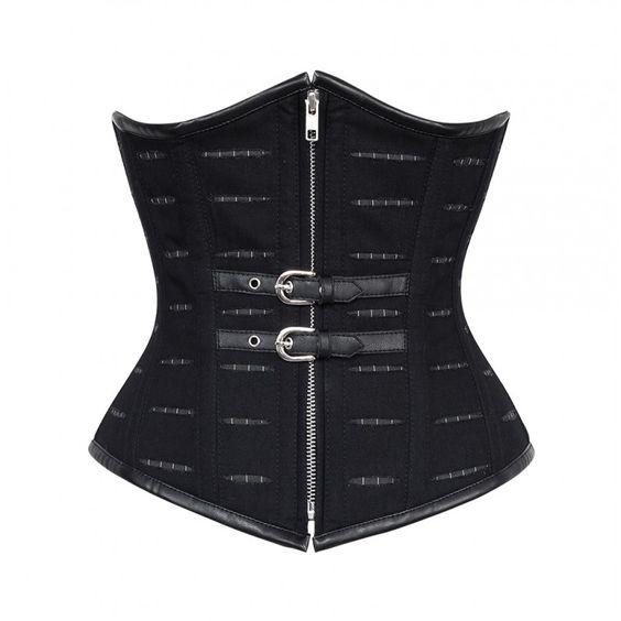 Sherlam Black Cotton Underbust Corset