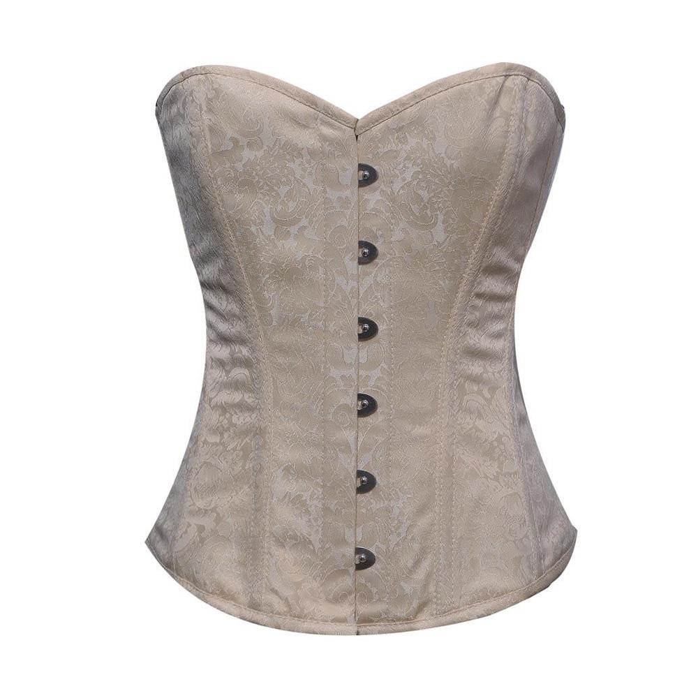 Currun Ivory Brocade Overbust Corset