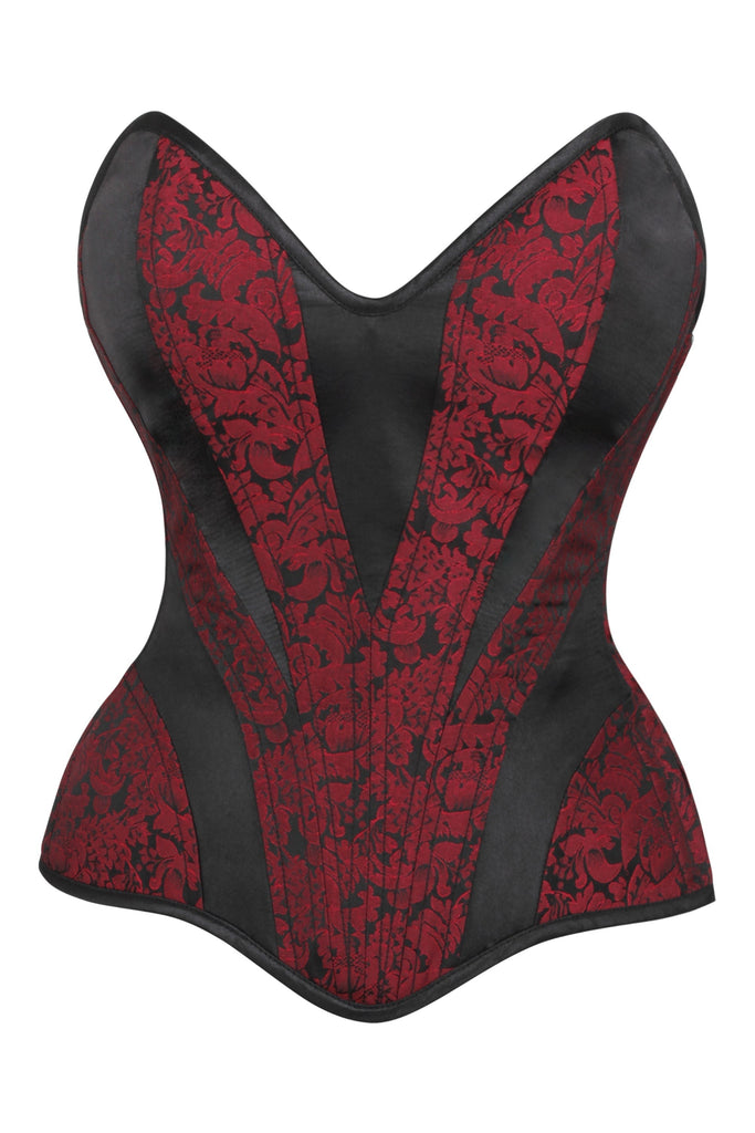 Evolete Overbust Maroon Corset - Corsets Queen US-CA
