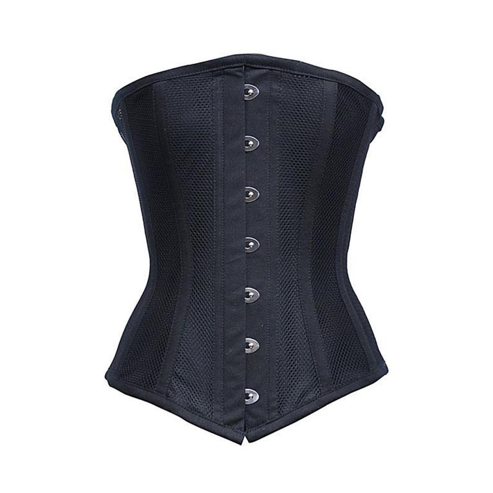 Cynthia Overbust Corset Straight Cut Steel Boned Overbust Black