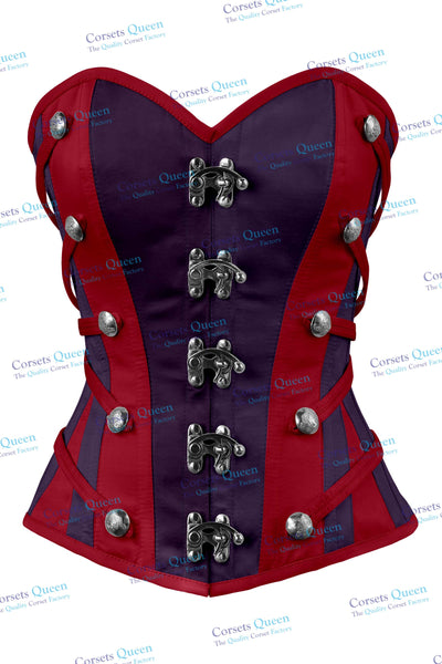Aisling Satin Overbust Corset With Buckles